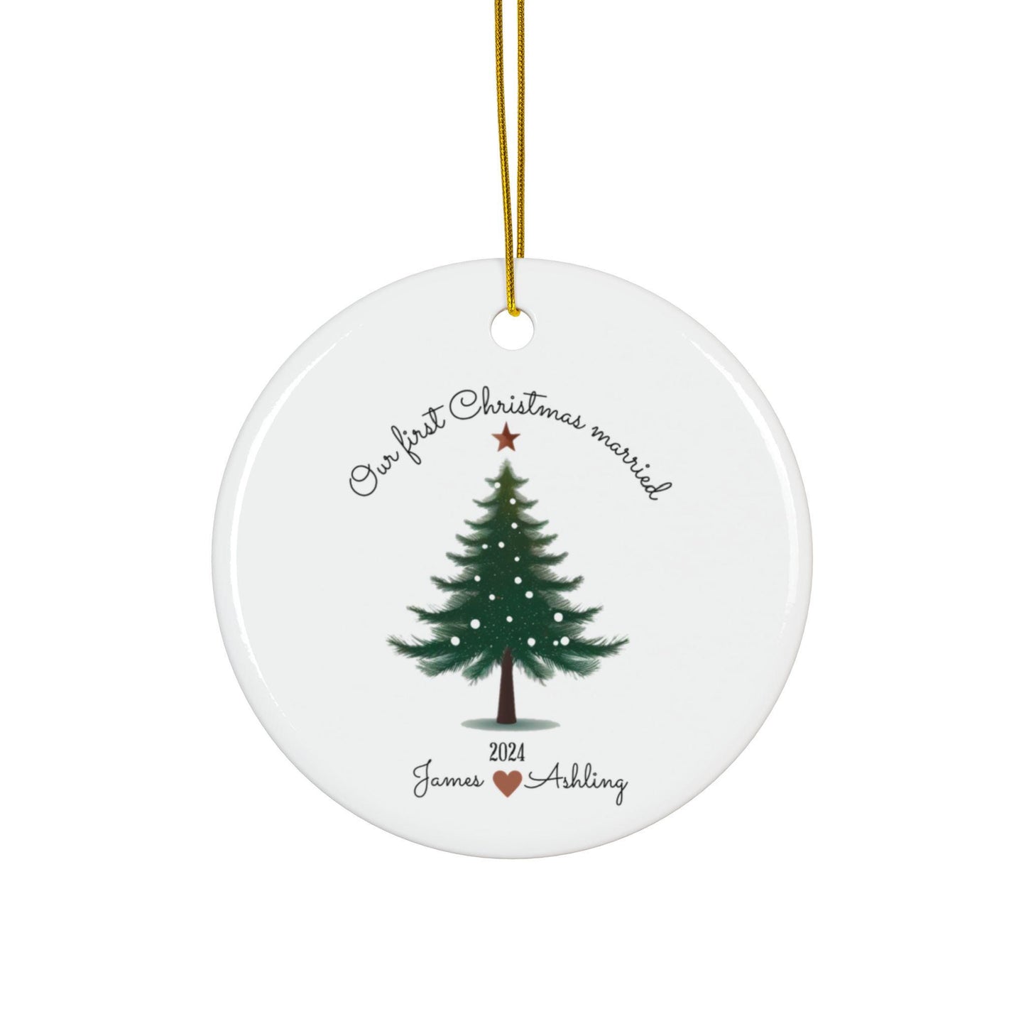 Our First Christmas Married Personalized Ornament