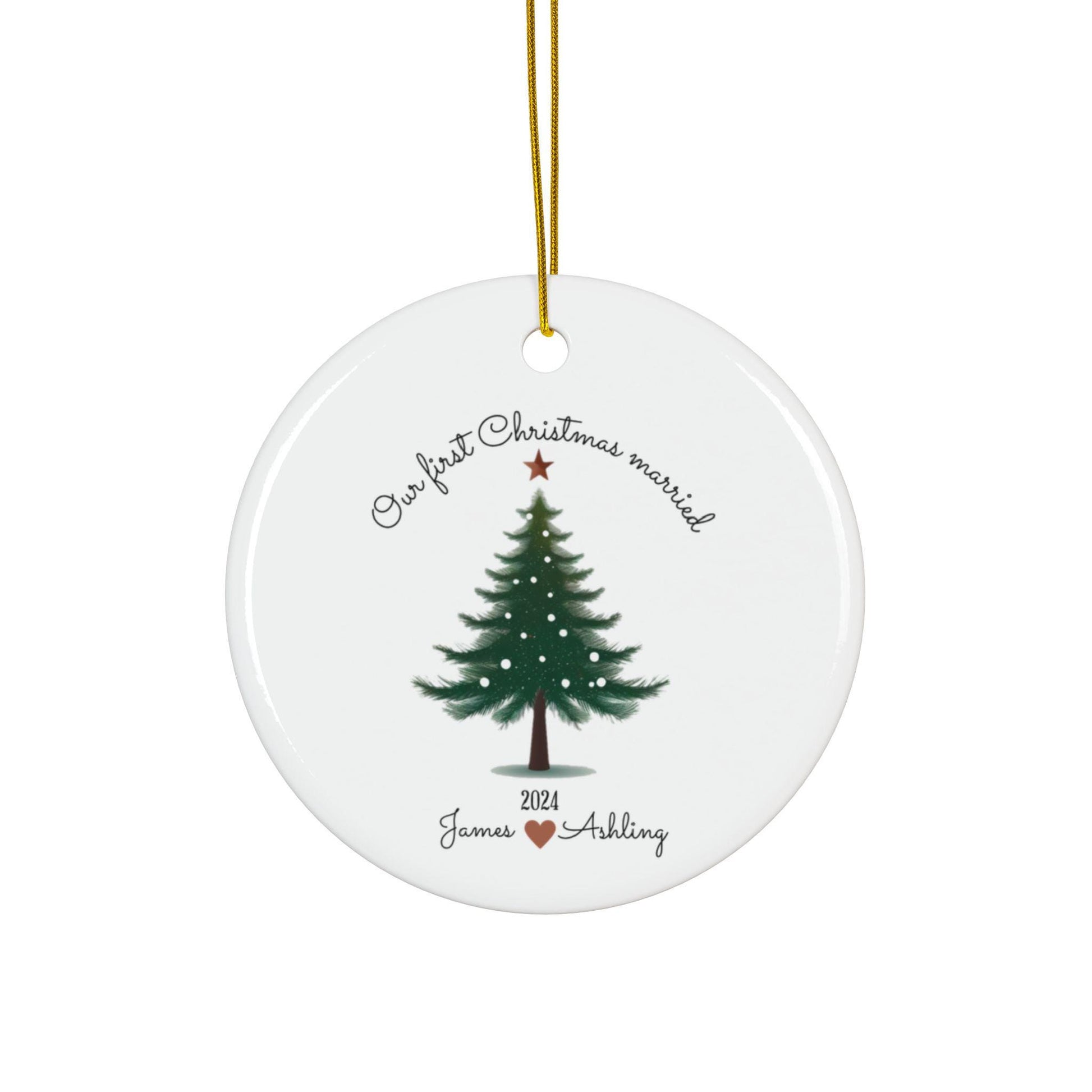 Our First Christmas Married Personalized Ornament