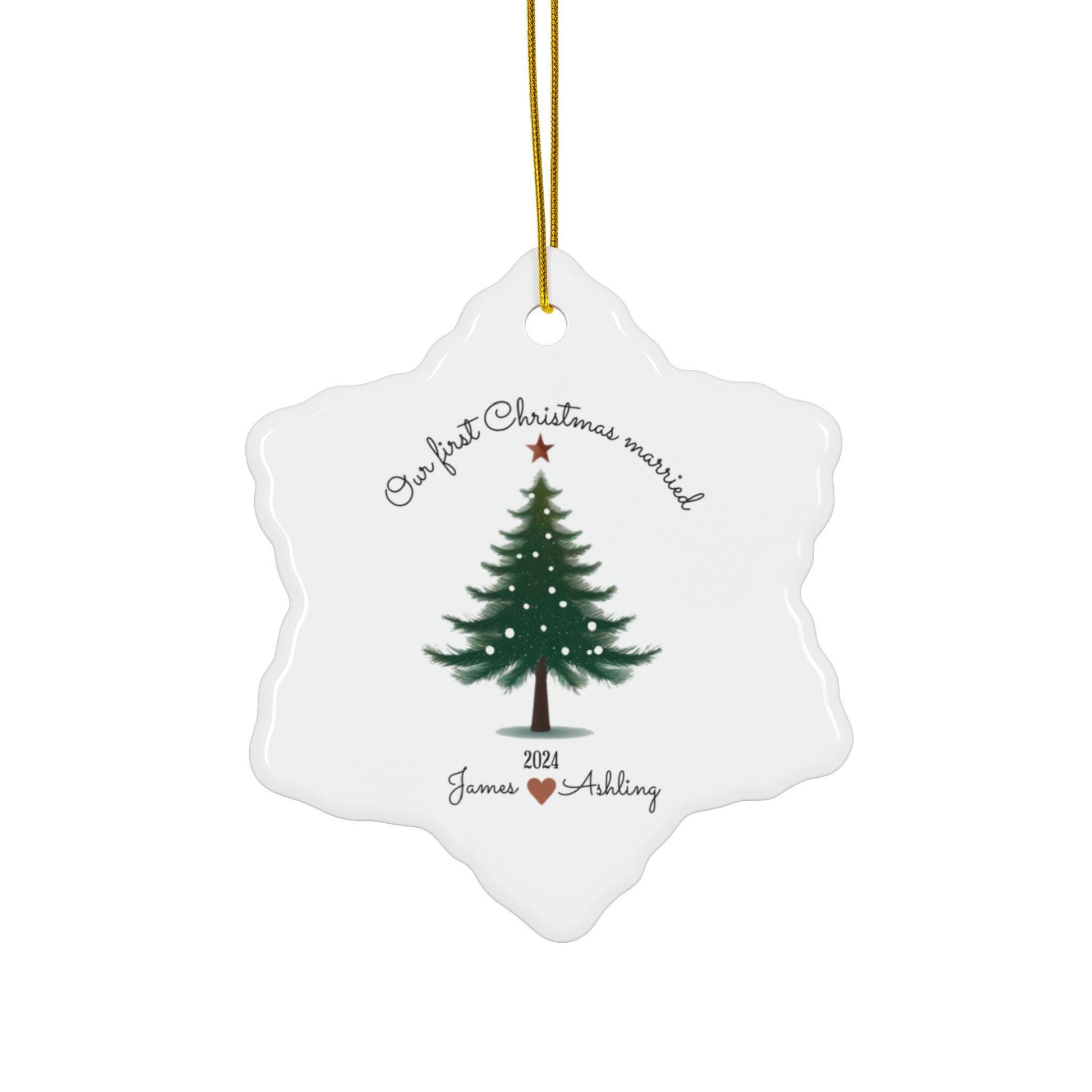 Our First Christmas Married Personalized Ornament