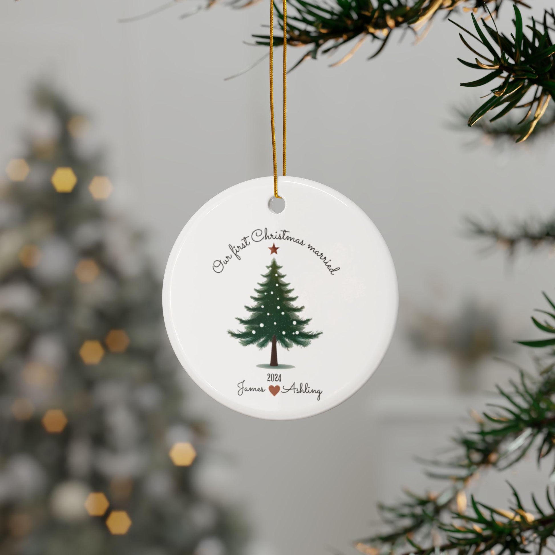 Our First Christmas Married Personalized Ornament