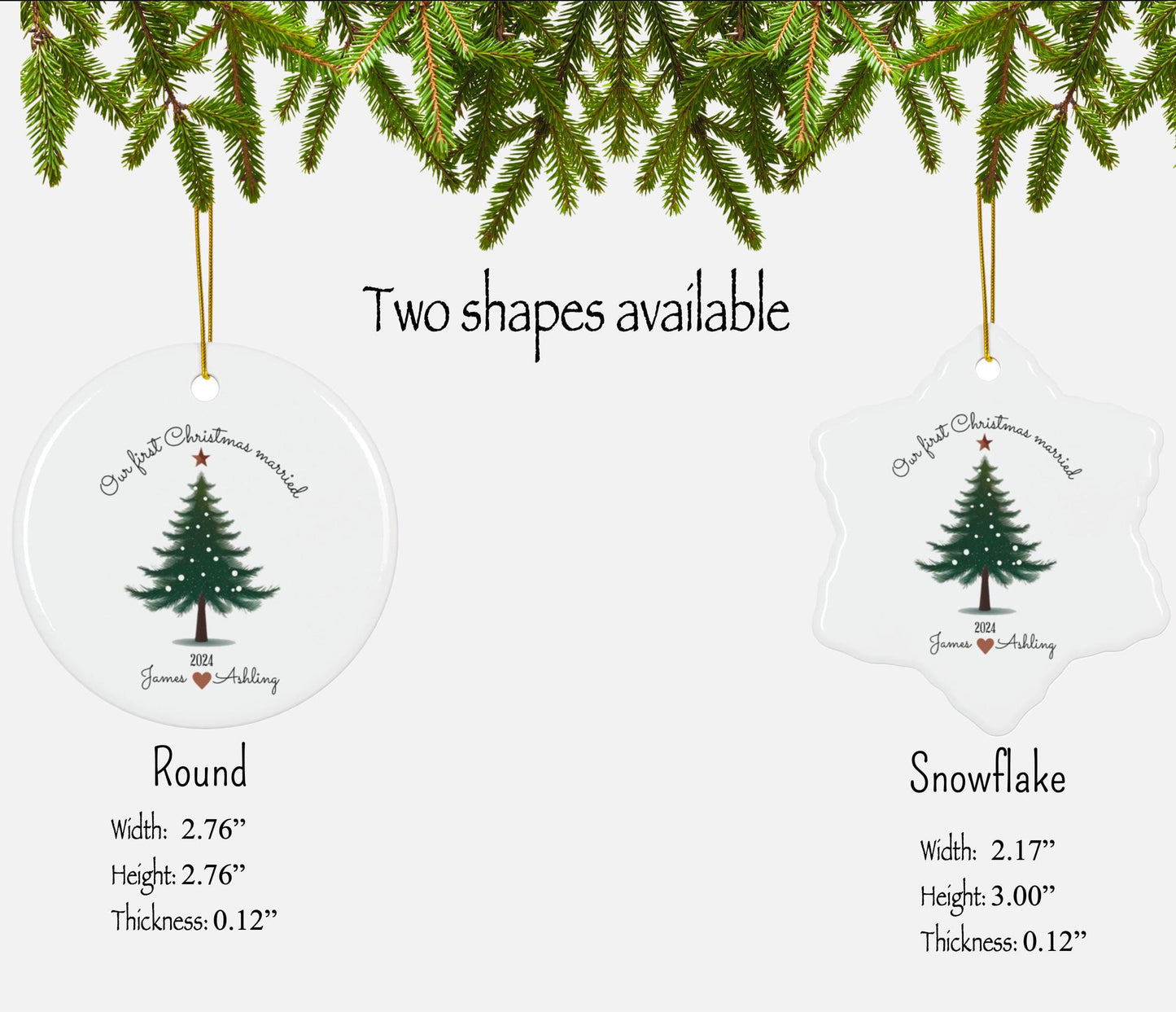 Our First Christmas Married Personalized Ornament