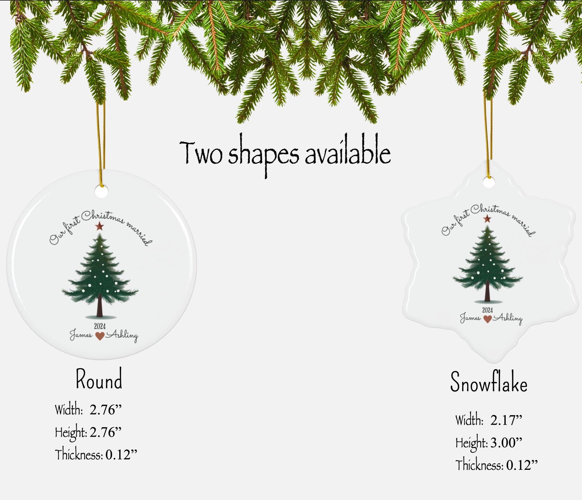 Our First Christmas Married Personalized Ornament