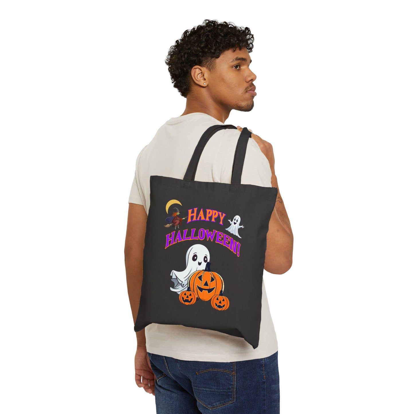 Happy Halloween! Tote Bag, Halloween tote bag, personalized tote bag, customized halloween tote, ghost pumpkin goodie bag