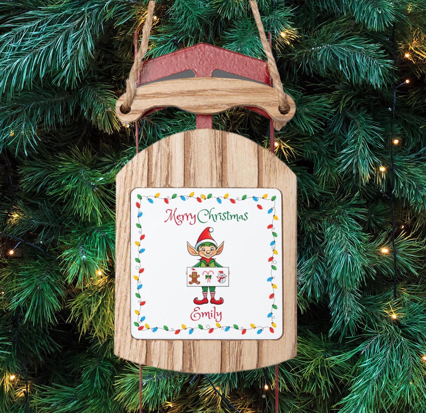 Personalized Cartoon Christmas Ornament for Kids - Penguin, Reindeer, Elf, Cowgirl