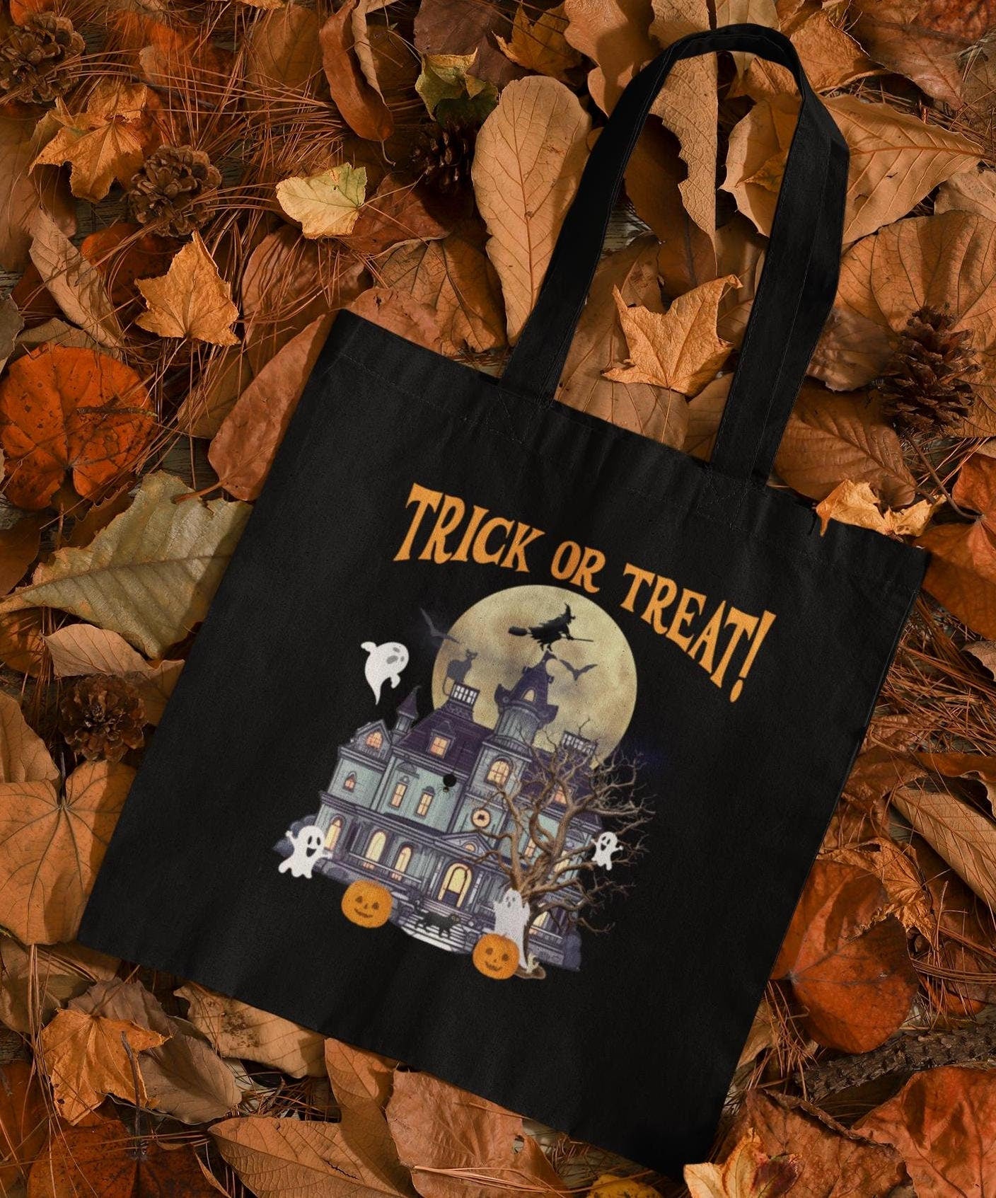 Trick or Treat! Halloween Tote Bag, Halloween tote bag, candy bag, customized halloween tote bag