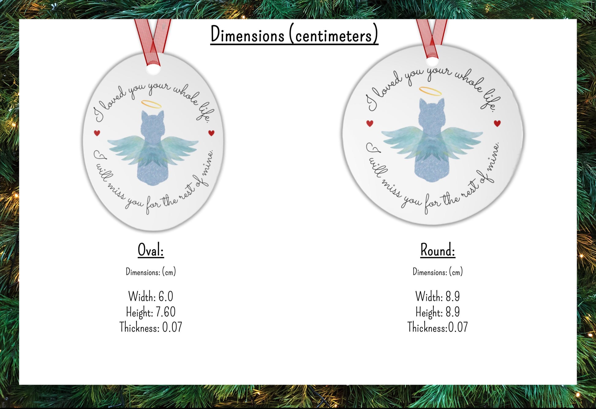 Personalized Cat Memorial Christmas Ornament