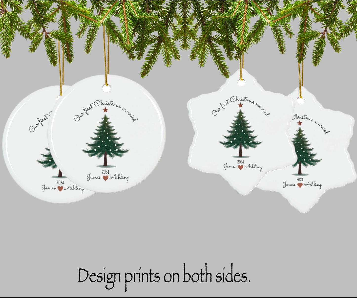Our First Christmas Married Personalized Ornament