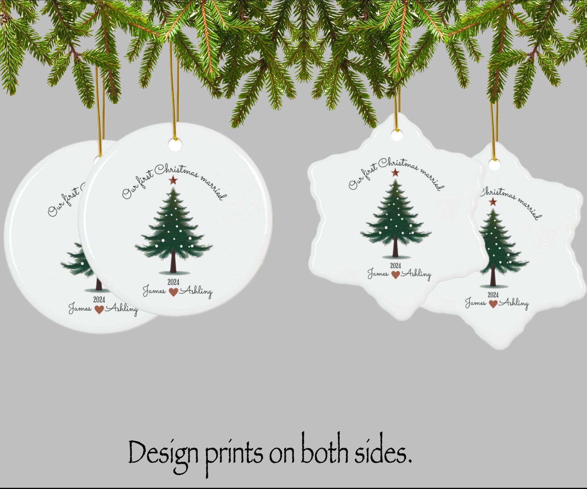 Our First Christmas Married Personalized Ornament