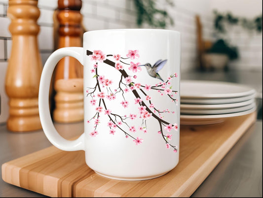 Hummingbird & Cherry Blossom Mug