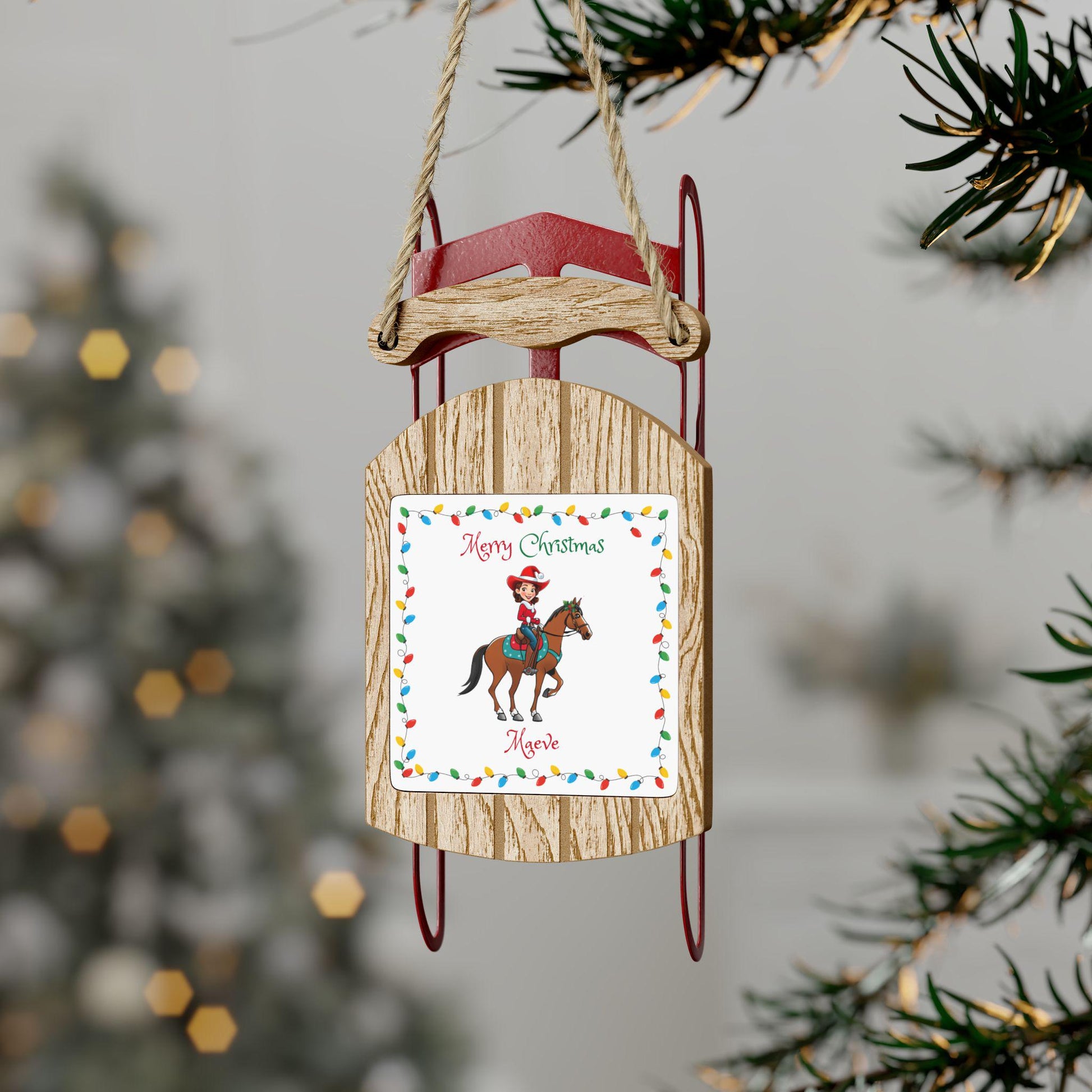 Personalized Cartoon Christmas Ornament for Kids - Penguin, Reindeer, Elf, Cowgirl
