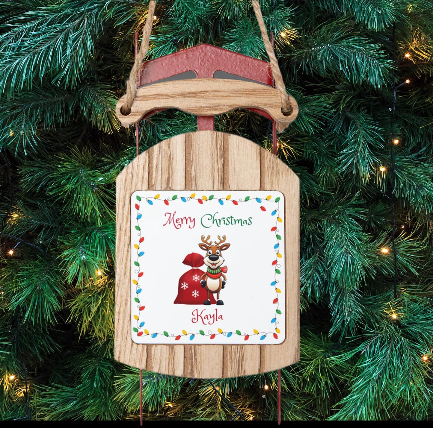 Personalized Cartoon Christmas Ornament for Kids - Penguin, Reindeer, Elf, Cowgirl