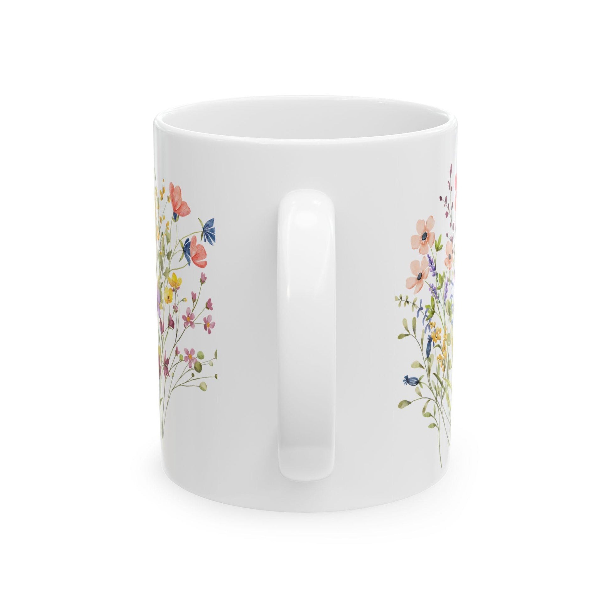 Colorful Wildflowers Ceramic Mug, Floral Tea Cup, Botanical Coffee Mug, Garden Lover Gift, Nature Inspired Drinkware, Flower Pattern Cup