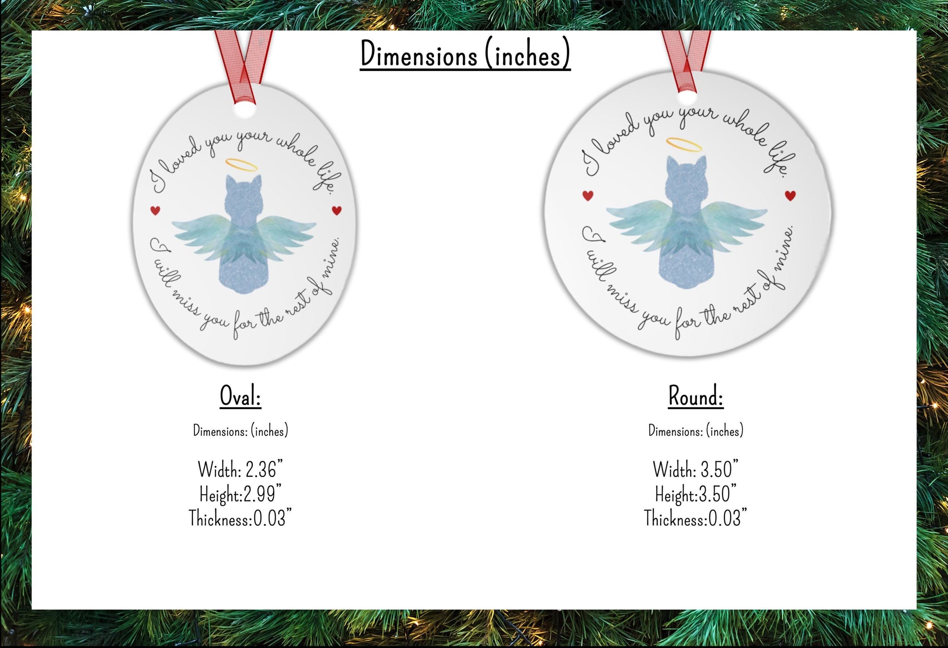 Personalized Cat Memorial Christmas Ornament