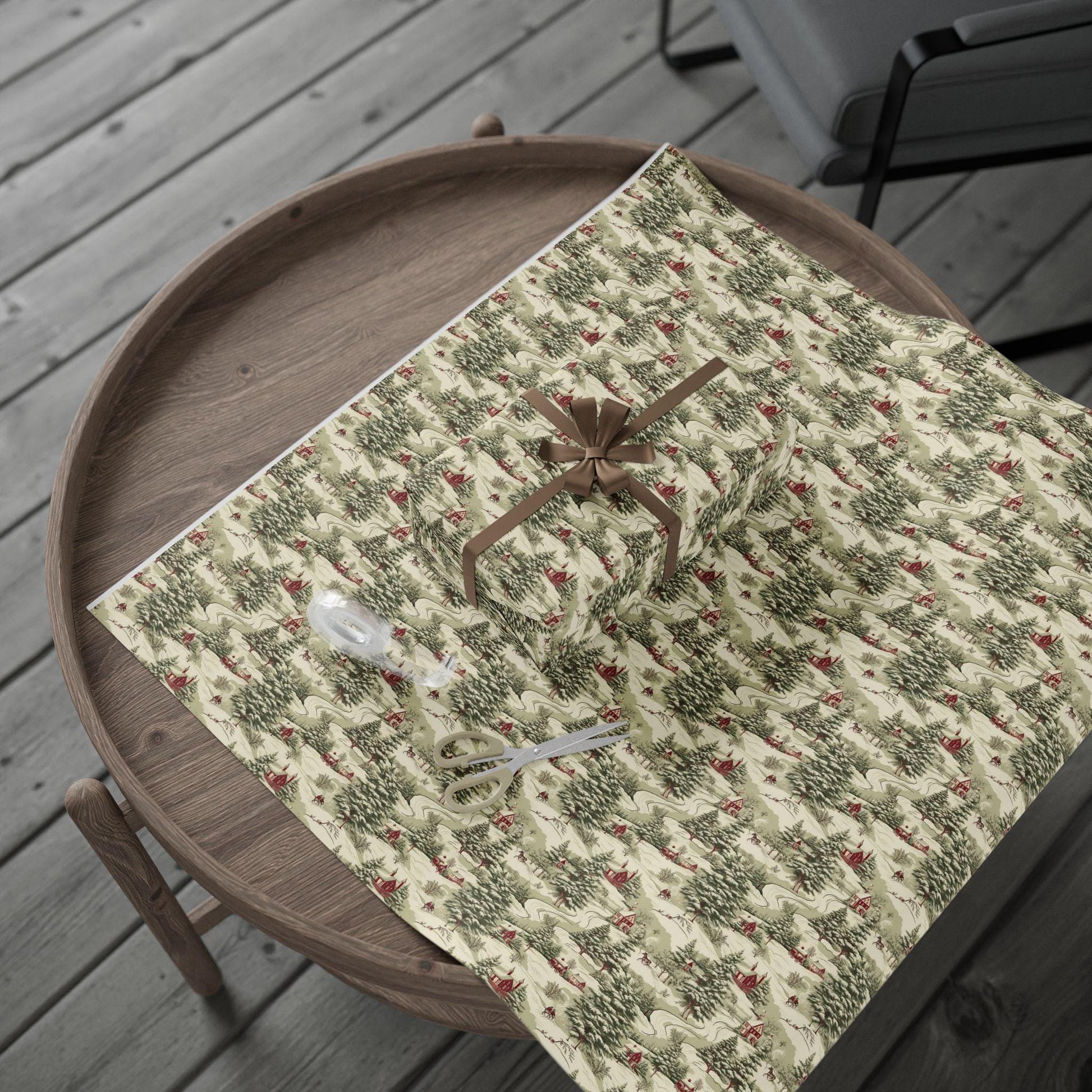 Snowy Countryside Christmas Wrapping Paper