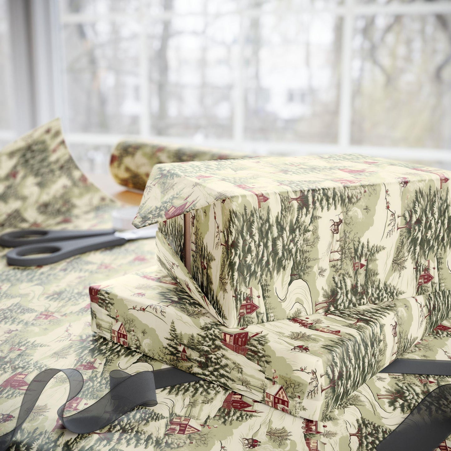 Snowy Countryside Christmas Wrapping Paper