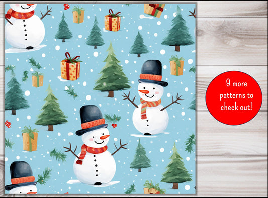 Wrapping Papers, Christmas Snowmen Gift Wrap Roll, Holiday Wrapping Paper, Festive Xmas Gift Wrap, Cute Winter Wrapping Paper, Cheerful
