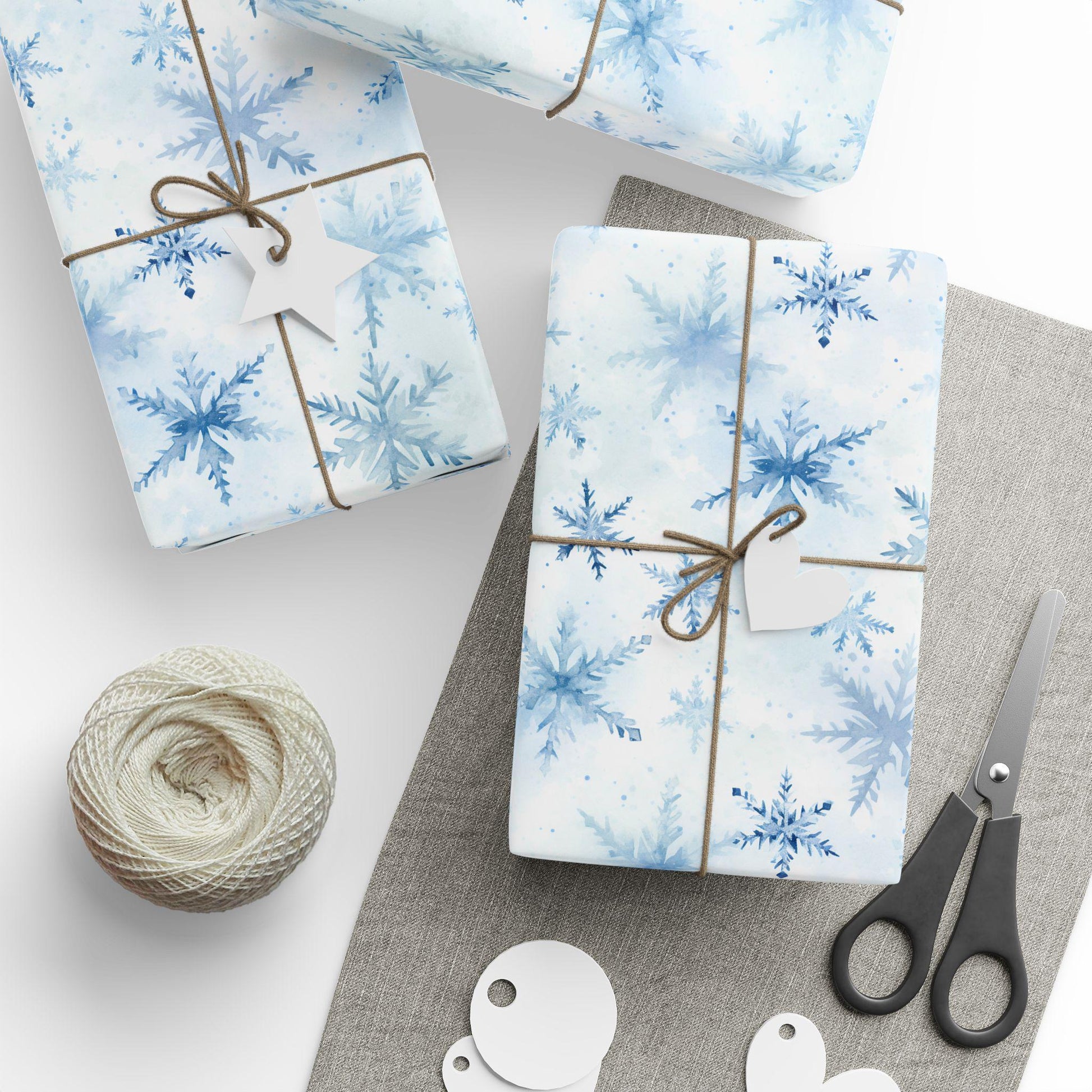 Blue Snowflake Christmas Wrapping Paper
