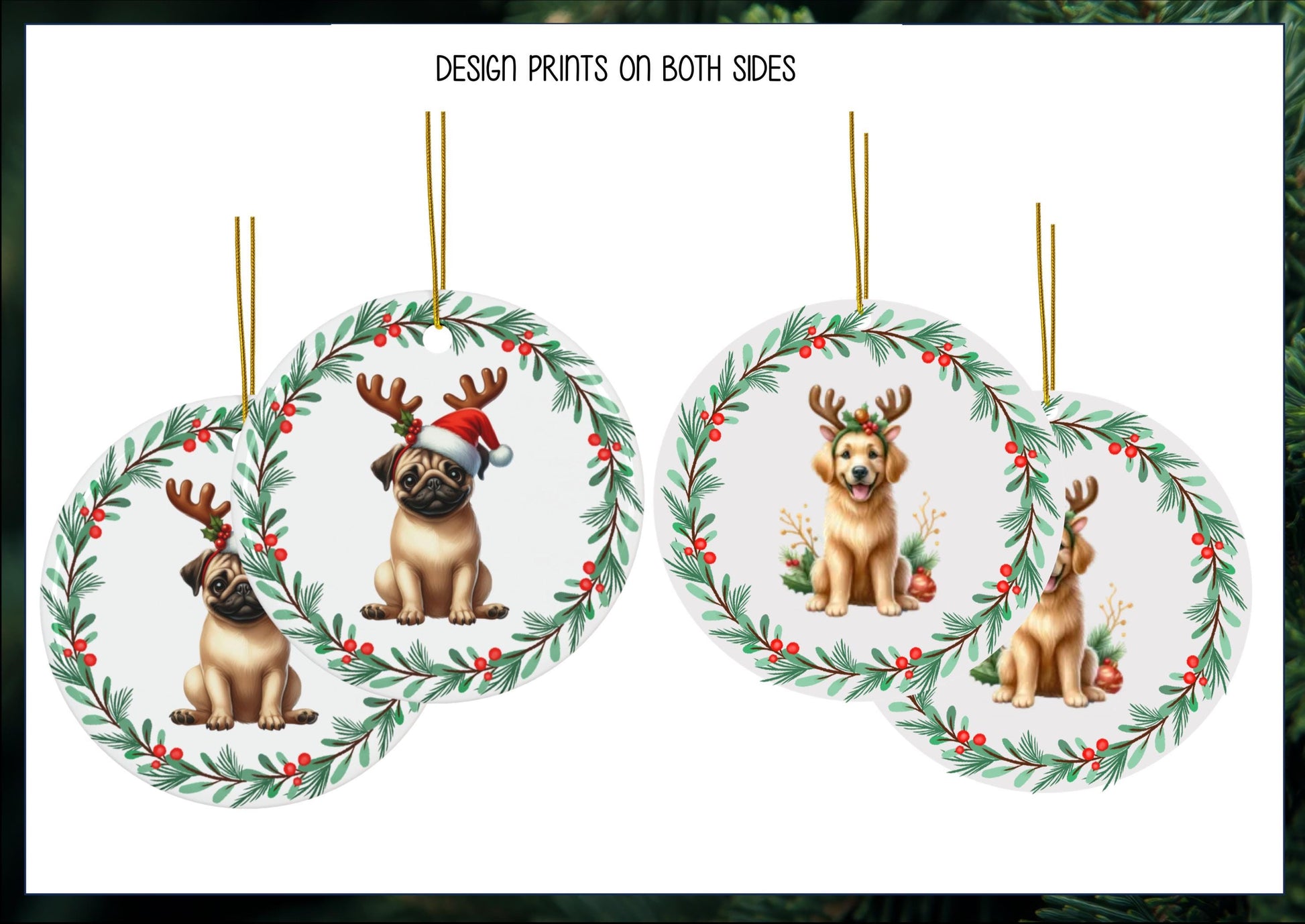 Personalizable Dog Breed Christmas Ornaments, Pet Christmas Ornaments, Dog Breed Ornaments, Custom Dog Ornament, Pet Ornament
