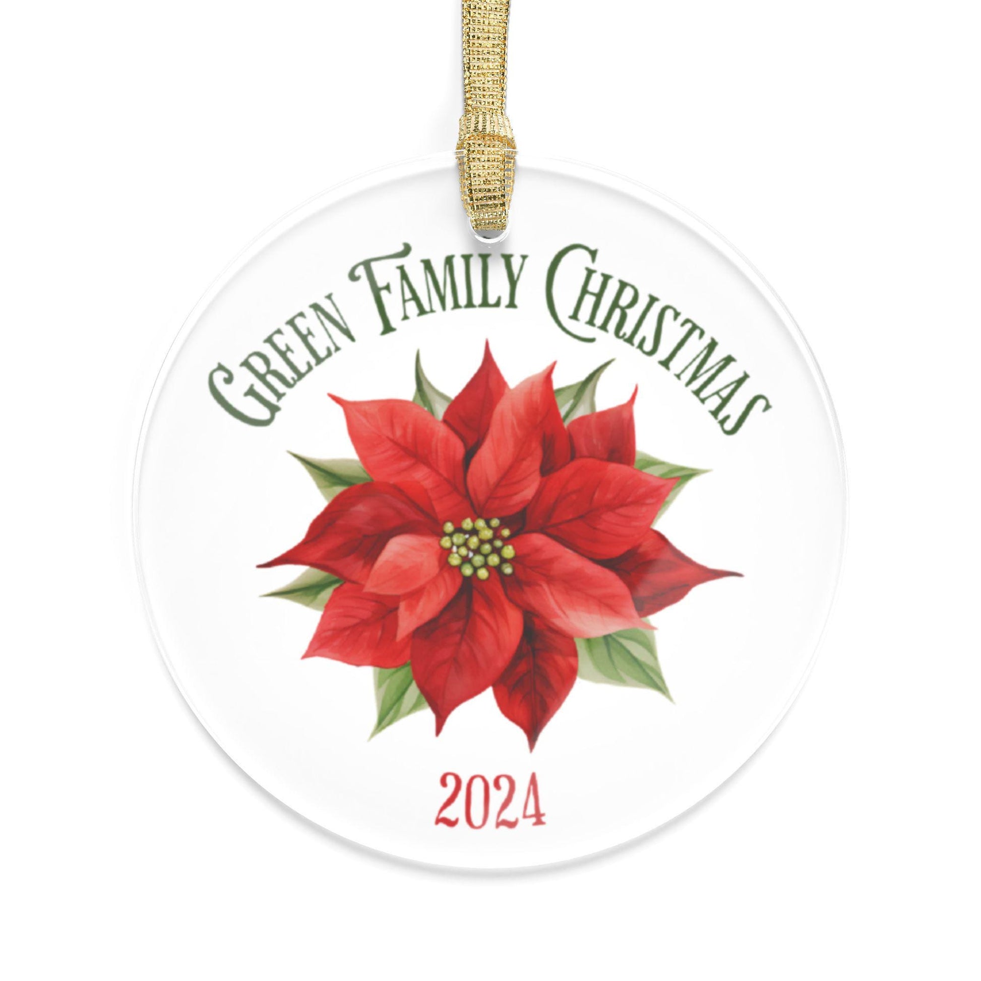 Personalized Poinsettia Acrylic Ornament
