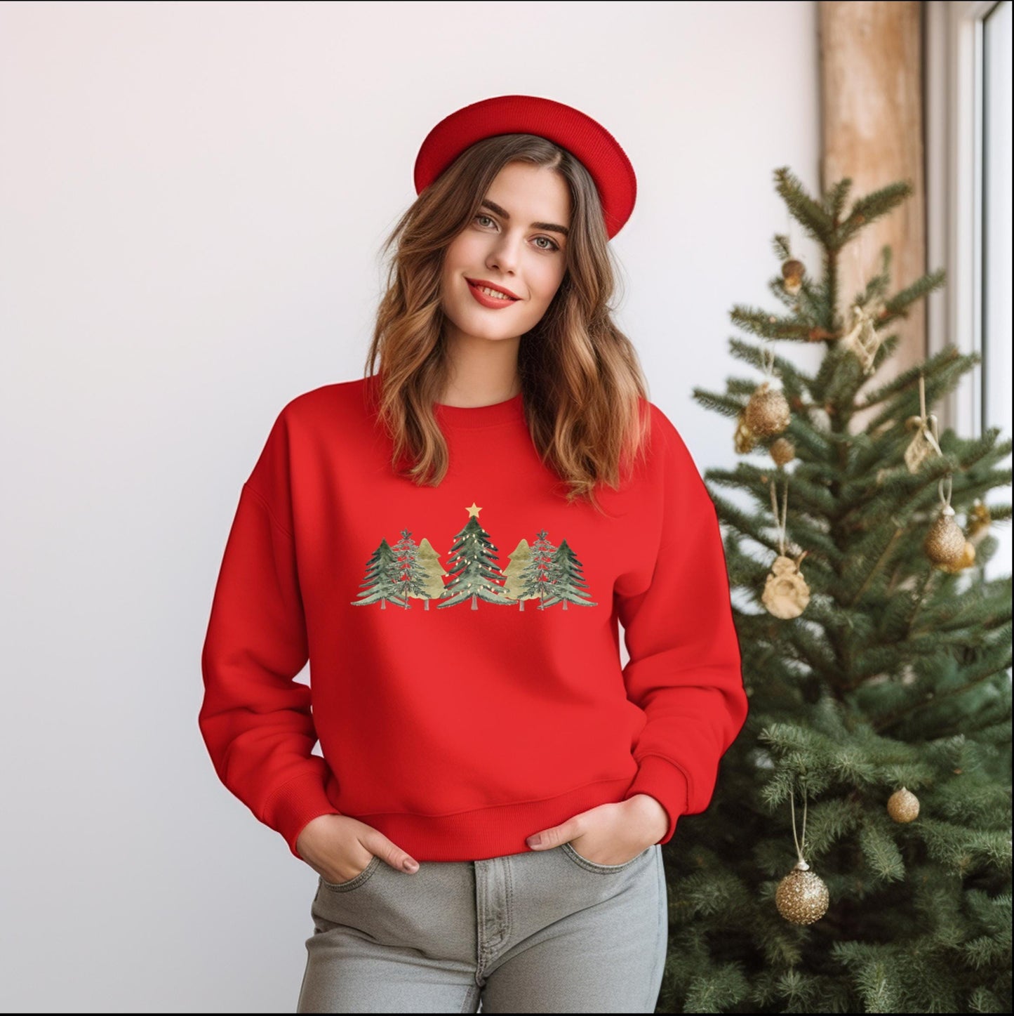 Christmas Holiday Pine Trees Sweatshirt