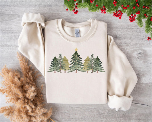 Christmas Holiday Pine Trees Sweatshirt