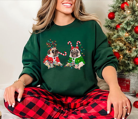 Christmas Pug Crewneck Sweatshirt - Funny Dog Sweatshirt