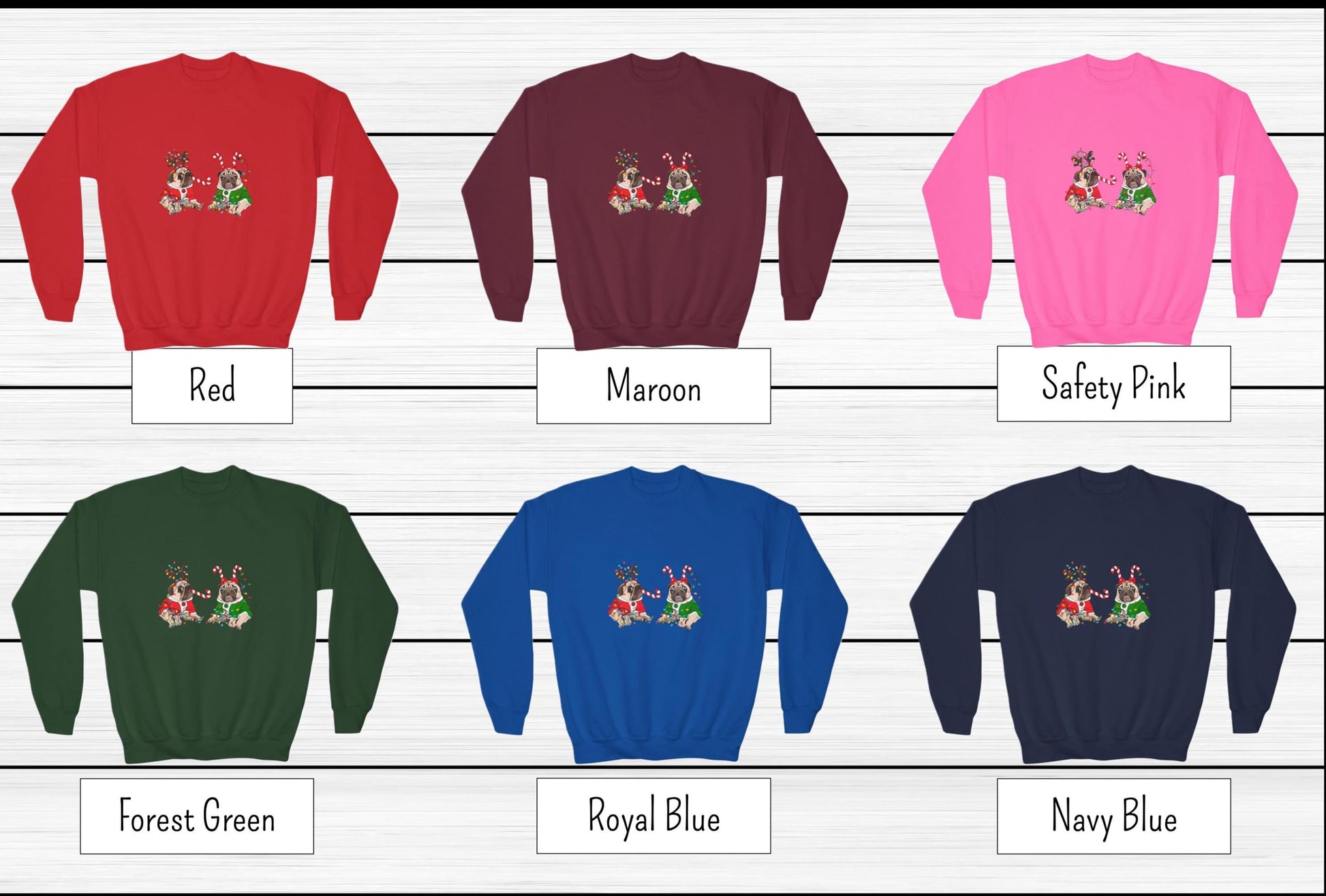 Kids' Christmas Pug Sweatshirt- Fun Dog Sweatshirt