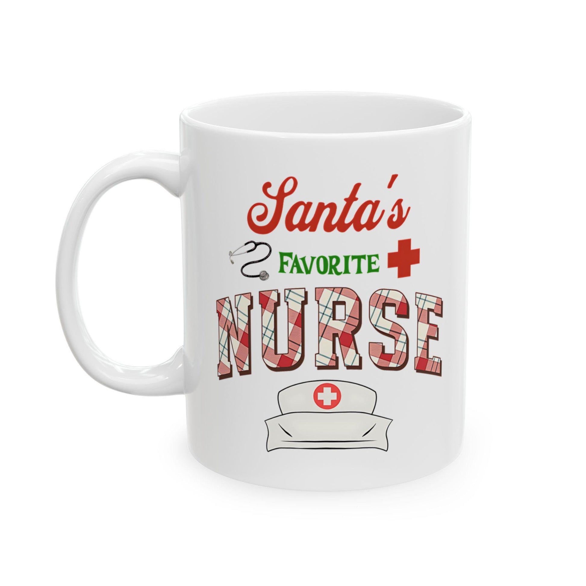 Ceramic Mug: Santa's Favorite Nurse Gift, Nurse Appreciation Coffee Cup, Holiday Gift Idea, Nurse Christmas Present, Funny Nurse Mug