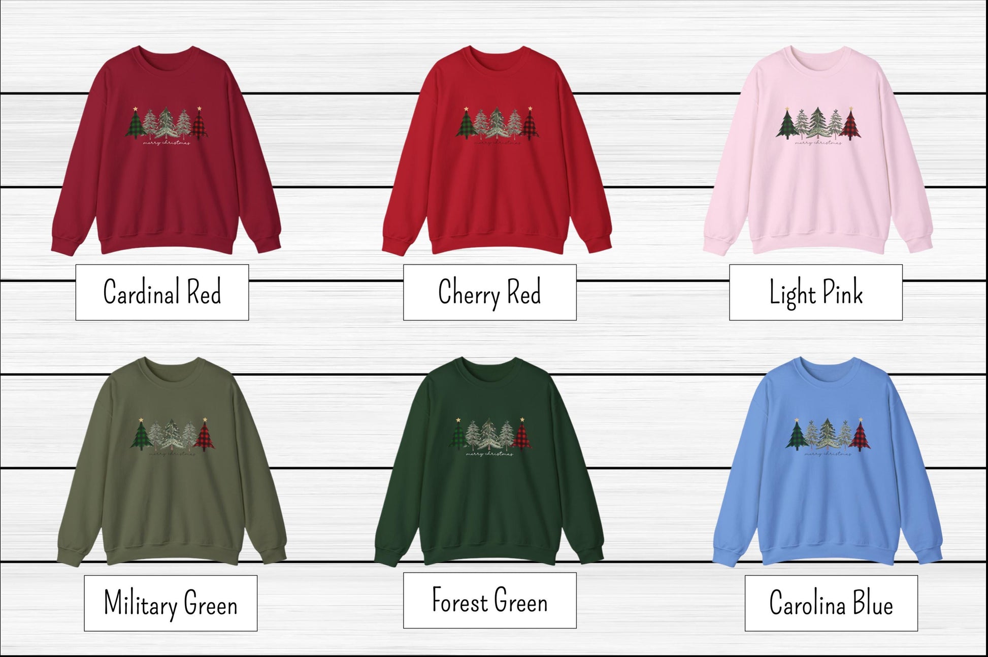 Christmas Trees Unisex Rustic Sweatshirt