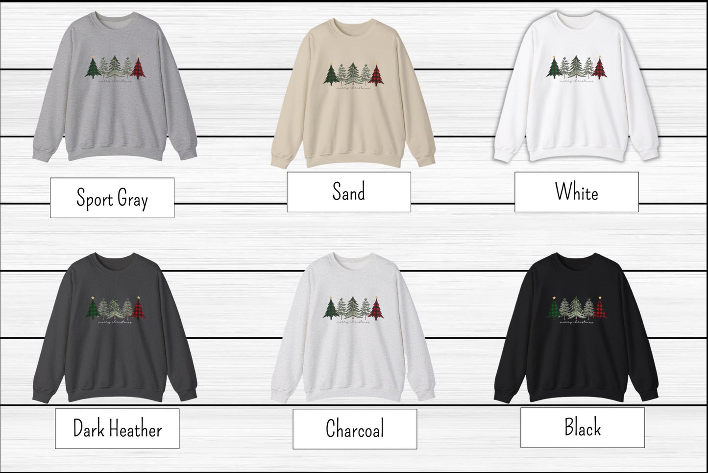 Christmas Trees Unisex Rustic Sweatshirt