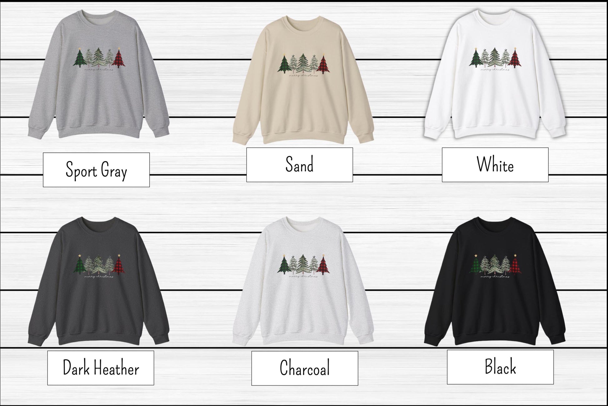 Christmas Trees Unisex Rustic Sweatshirt