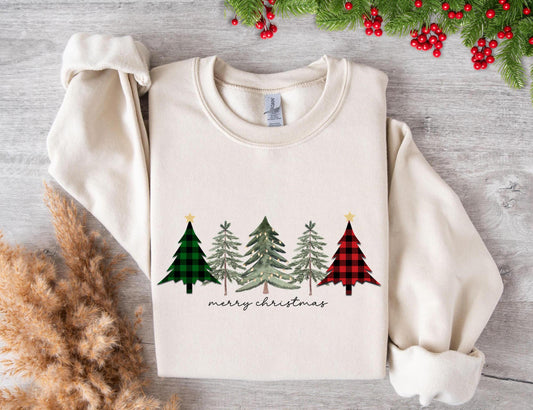 Christmas Trees Unisex Rustic Sweatshirt