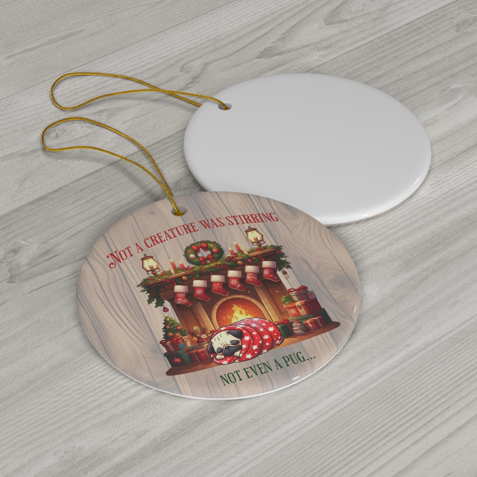 Pug Christmas Ornament - "The Night Before Christmas"