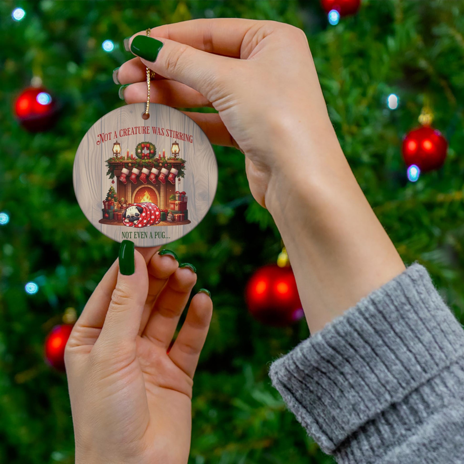 Pug Christmas Ornament - "The Night Before Christmas"