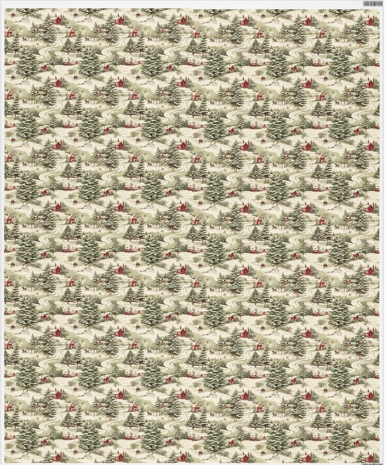 Snowy Countryside Christmas Wrapping Paper