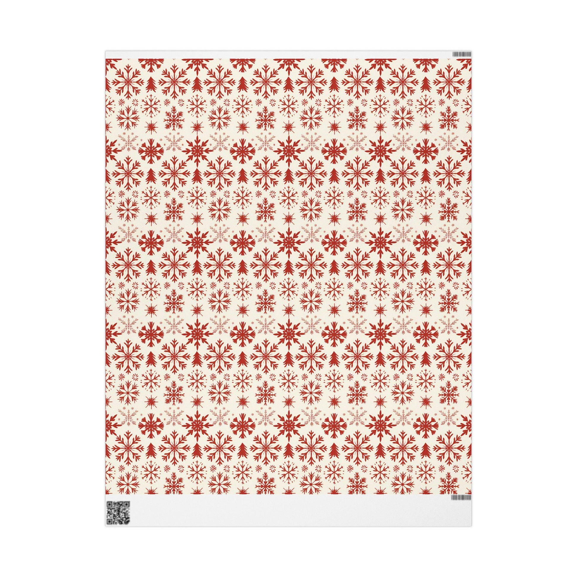 Christmas Wrapping Papers, Festive Red Snowflake Design, Holiday Gift Wrap, Vibrant Xmas Packaging, Winter Party Supplies