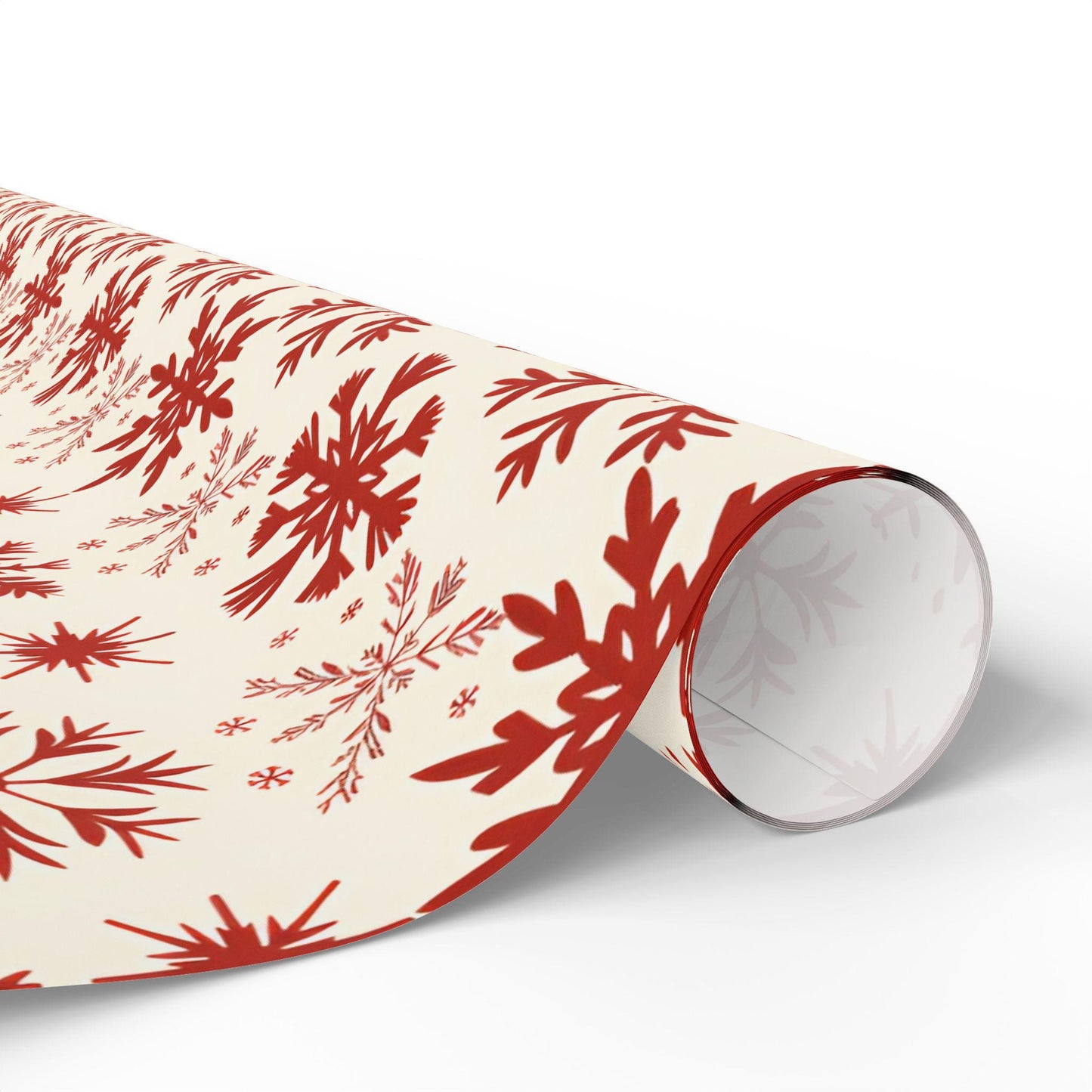 Christmas Wrapping Papers, Festive Red Snowflake Design, Holiday Gift Wrap, Vibrant Xmas Packaging, Winter Party Supplies