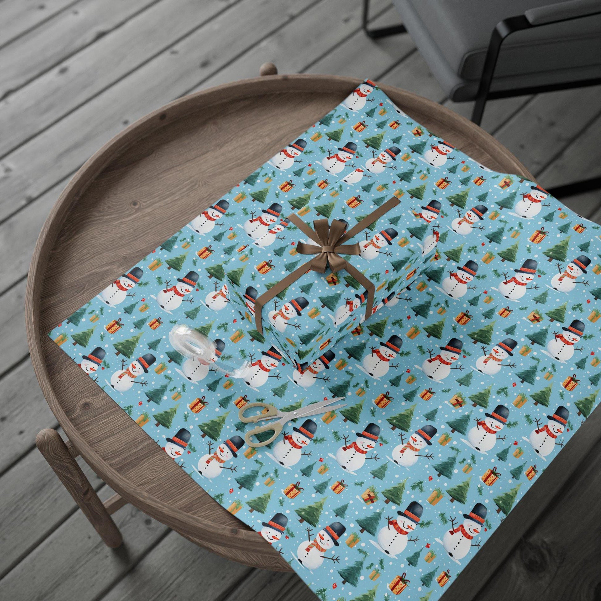 Wrapping Papers, Christmas Snowmen Gift Wrap Roll, Holiday Wrapping Paper, Festive Xmas Gift Wrap, Cute Winter Wrapping Paper, Cheerful