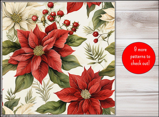 Poinsettia Christmas Wrapping Paper