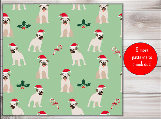 Christmas Pugs Wrapping Paper