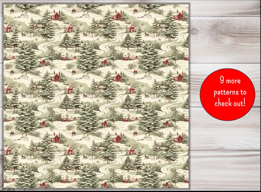 Snowy Countryside Christmas Wrapping Paper