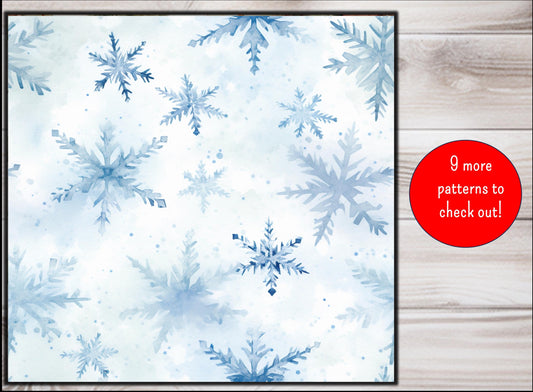 Blue Snowflake Christmas Wrapping Paper