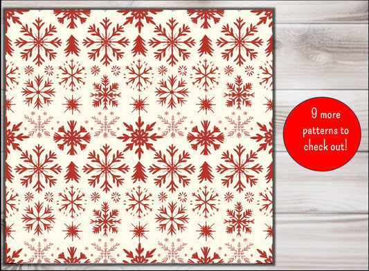 Christmas Wrapping Papers, Festive Red Snowflake Design, Holiday Gift Wrap, Vibrant Xmas Packaging, Winter Party Supplies