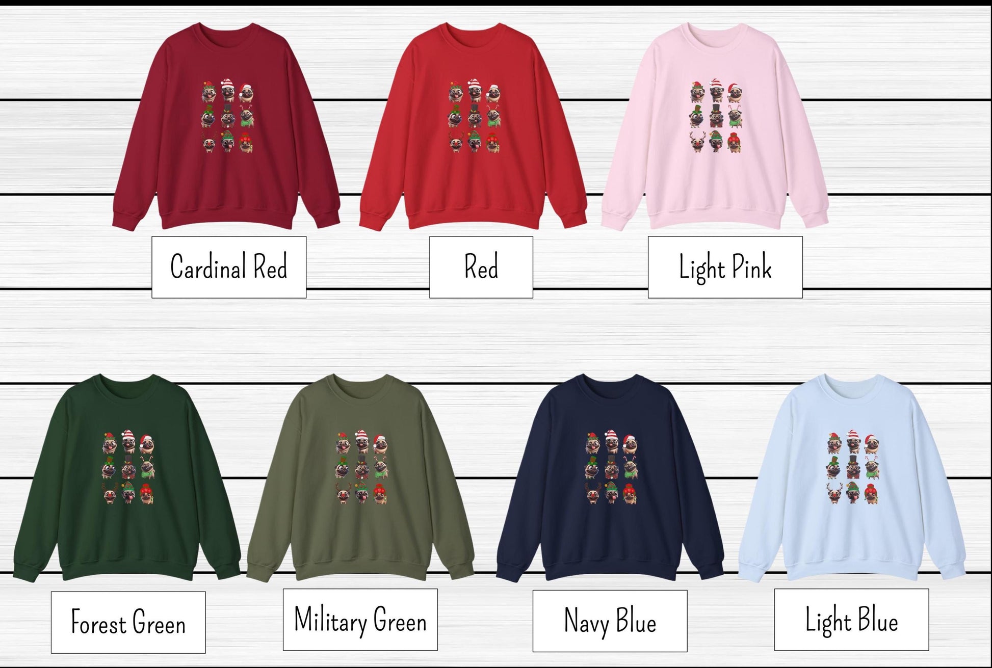 Pug Christmas Sweatshirt, Funny Festive Unisex Crewneck - Holiday Gift, Dog Lover, Winter Apparel, Cute Animal Jumper, Christmas Party