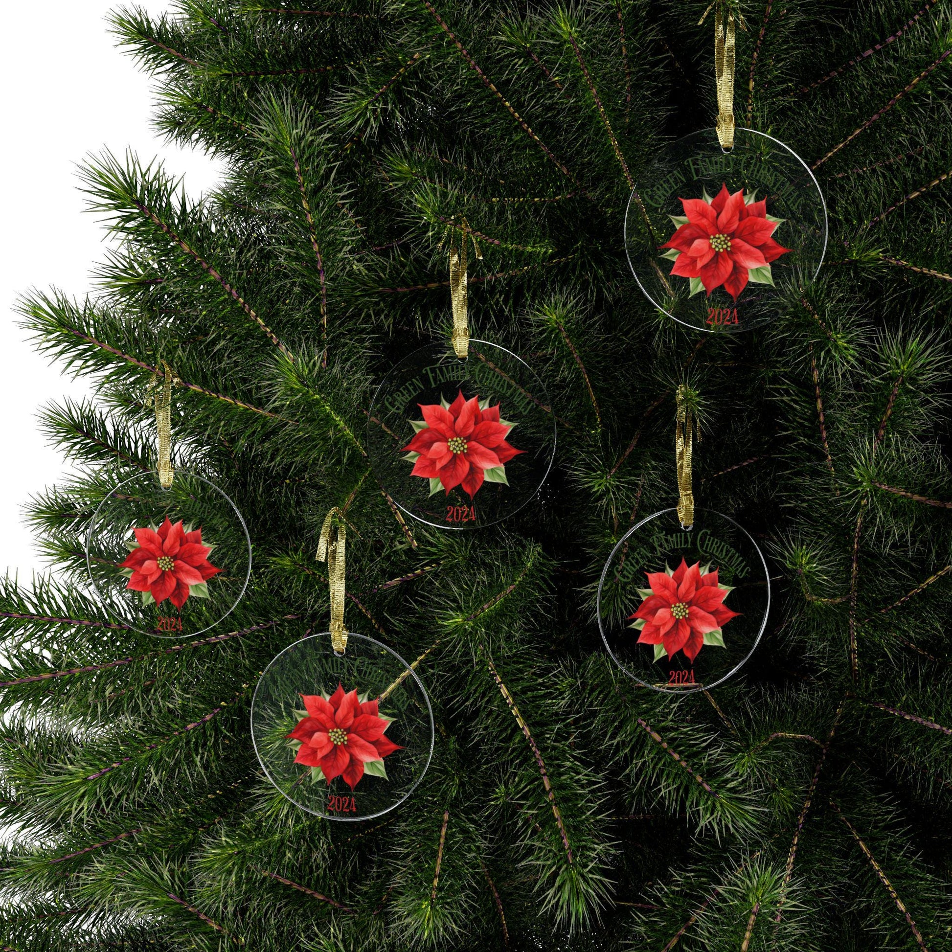 Personalized Poinsettia Acrylic Ornament