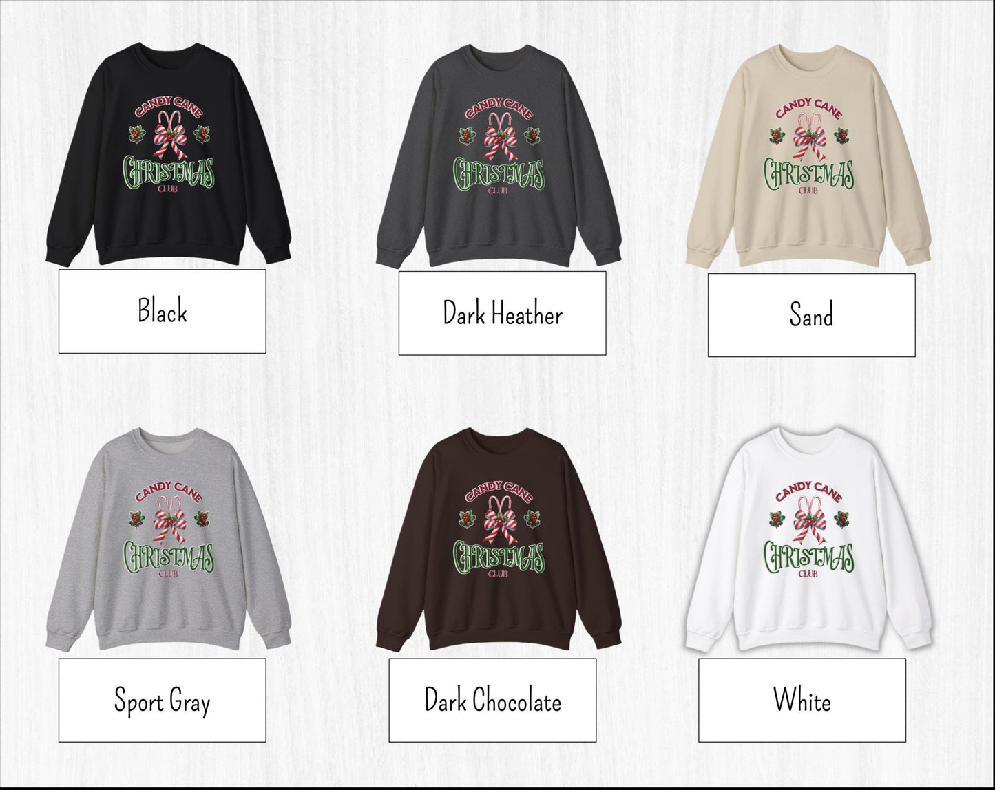 Candy Cane Christmas Club Sweatshirt - Fun Christmas Sweatshirt