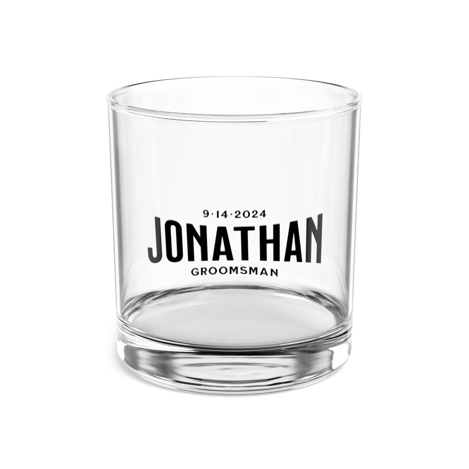Personalized Rocks Glass, Custom Whiskey Glass for Groomsman Gift, Engraved Bourbon Glass, Father's Day Present, Wedding Party Favor