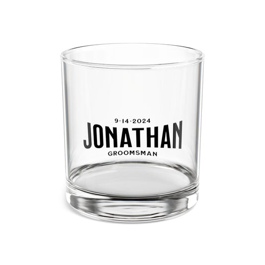 Personalized Rocks Glass, Custom Whiskey Glass for Groomsman Gift, Engraved Bourbon Glass, Father's Day Present, Wedding Party Favor