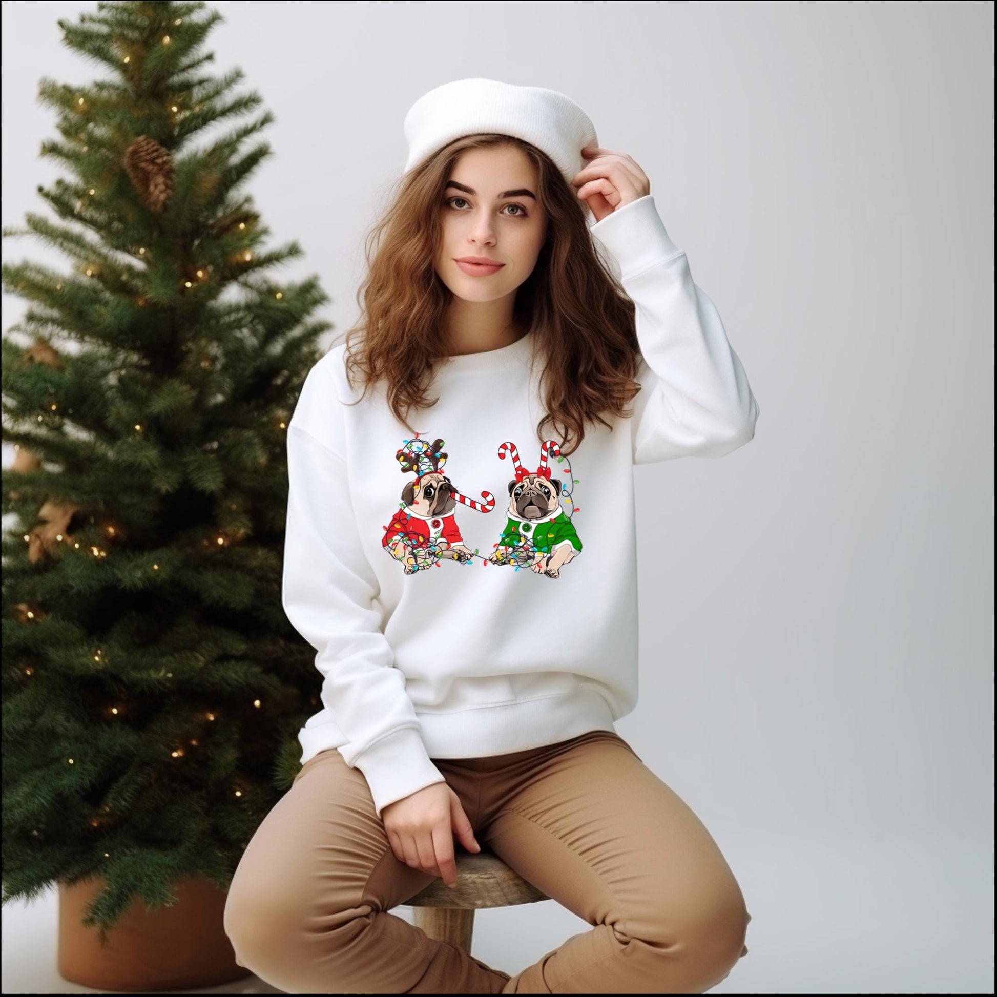 Christmas Pug Crewneck Sweatshirt - Funny Dog Sweatshirt