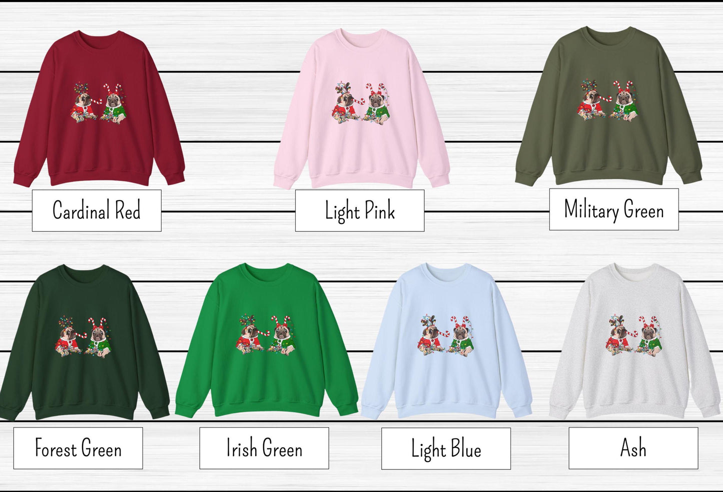 Christmas Pug Crewneck Sweatshirt - Funny Dog Sweatshirt